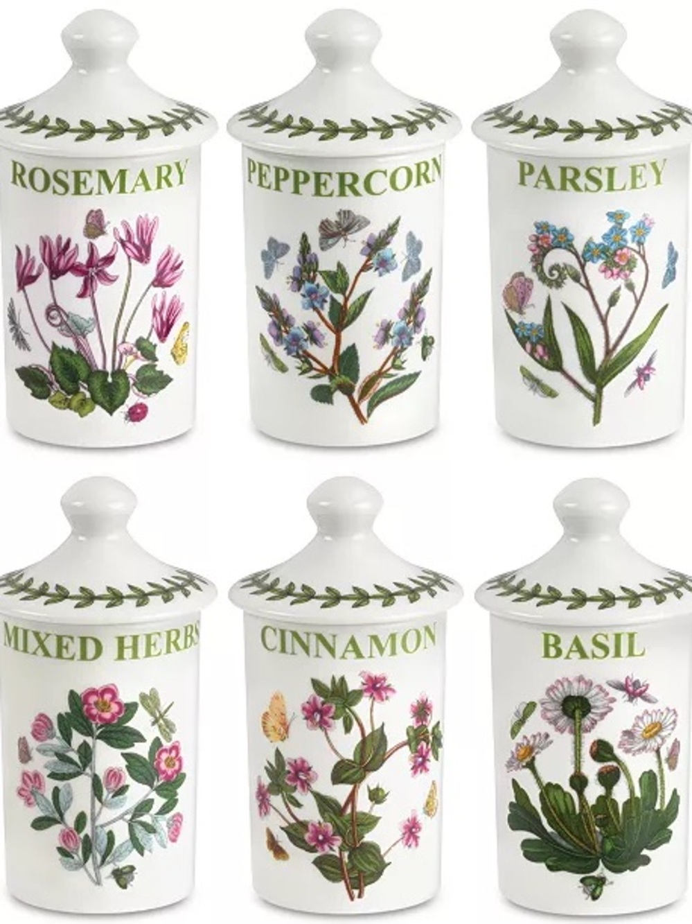 Portmeirion Botanic Garden Spice Jars, Set of 6